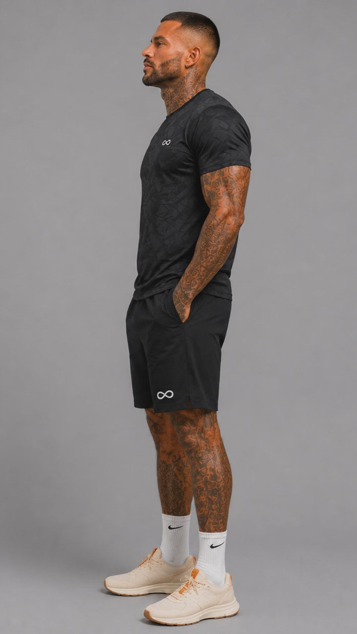 Phantom black men's performance gym t-shirt – side view video