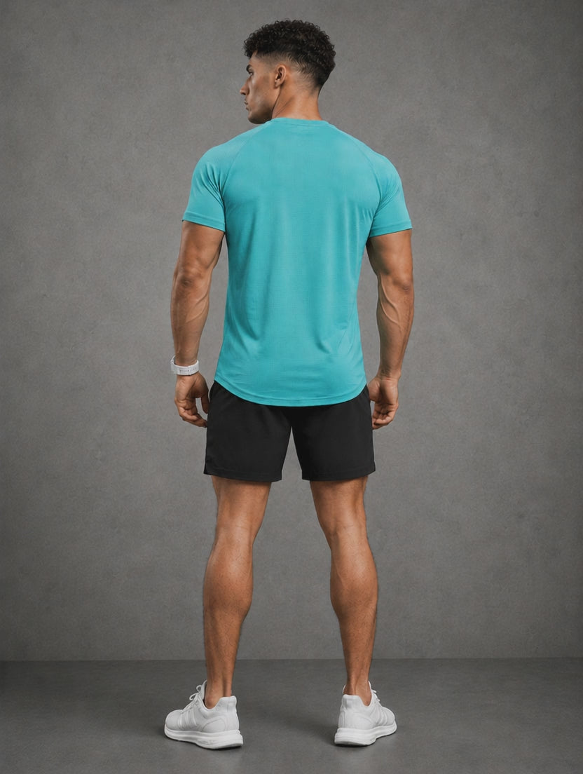 Vortex blue men's performance gym t-shirt – video